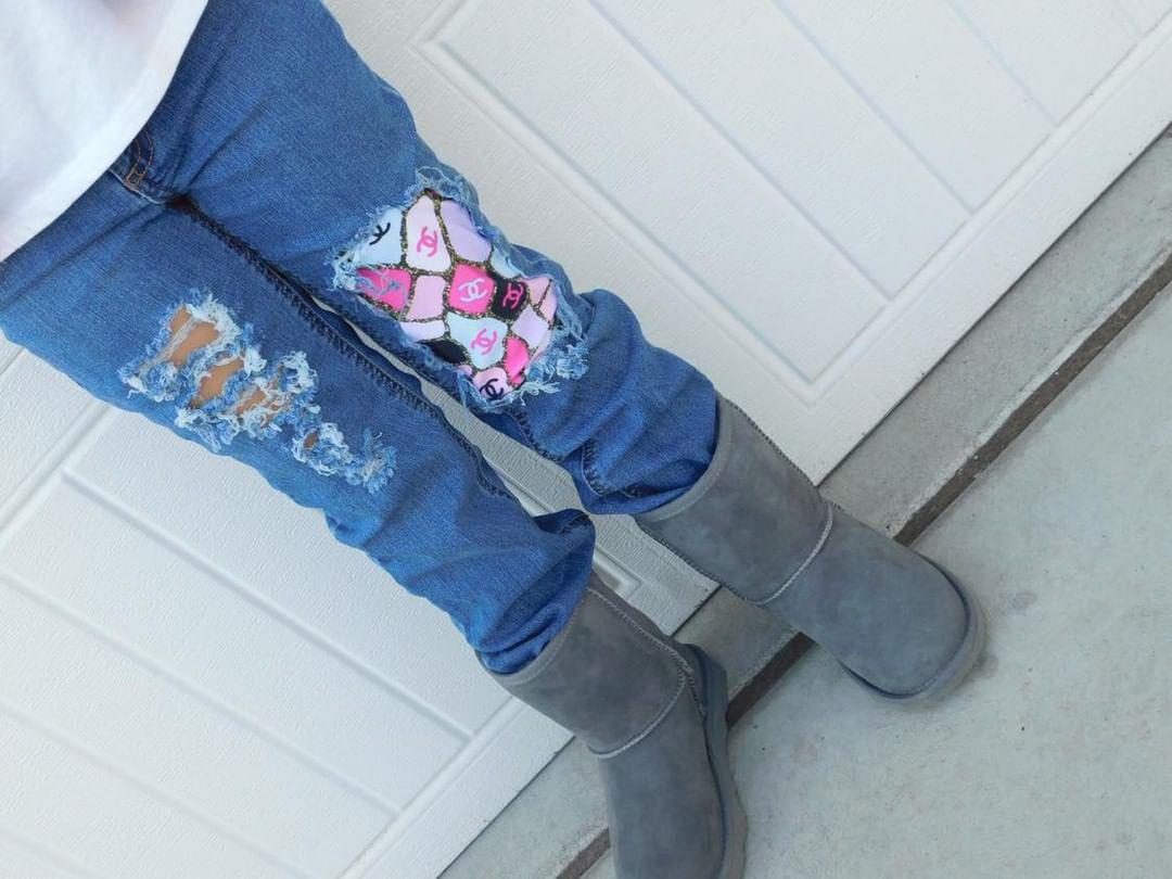 CC Girls Distressed Jeans Designer