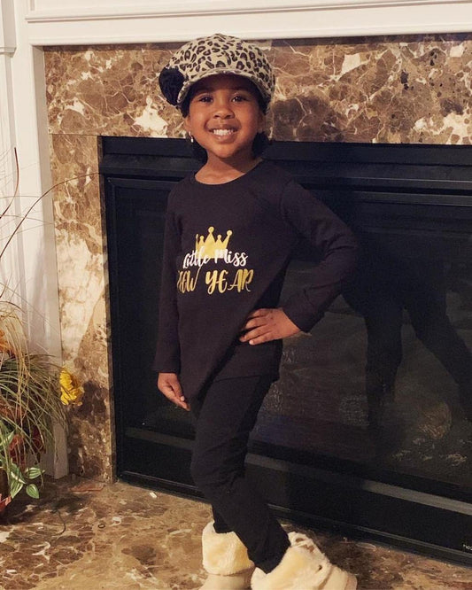 Little Miss New Year Girls Shirt
