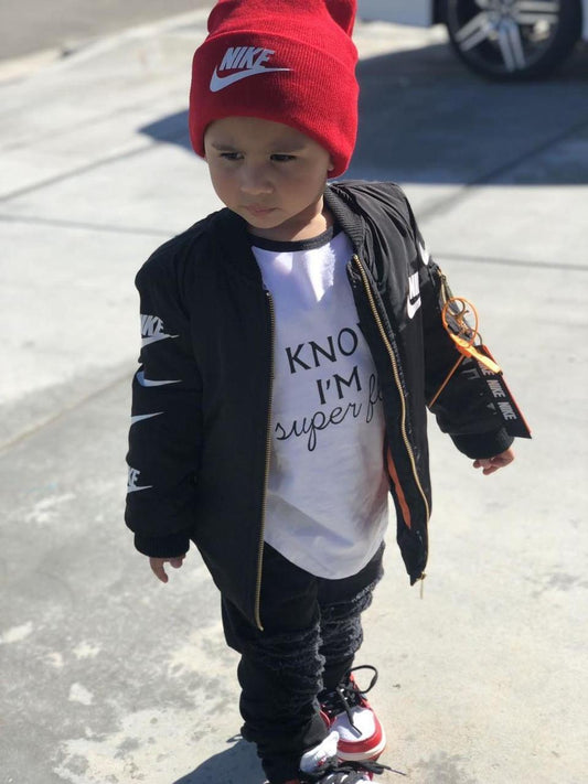 I know I'm super fly Boys Raglan Girls Urban