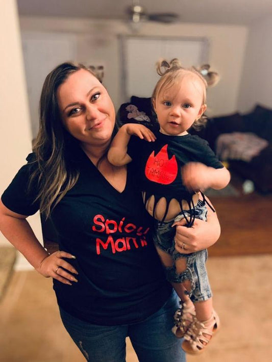 Mommy and me Black shirts Spicy Mami/Hot Tamale Adults Shirt Ladies Shirt