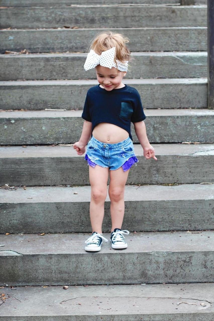 Purple Pocket Girls Distressed jeans Shorties