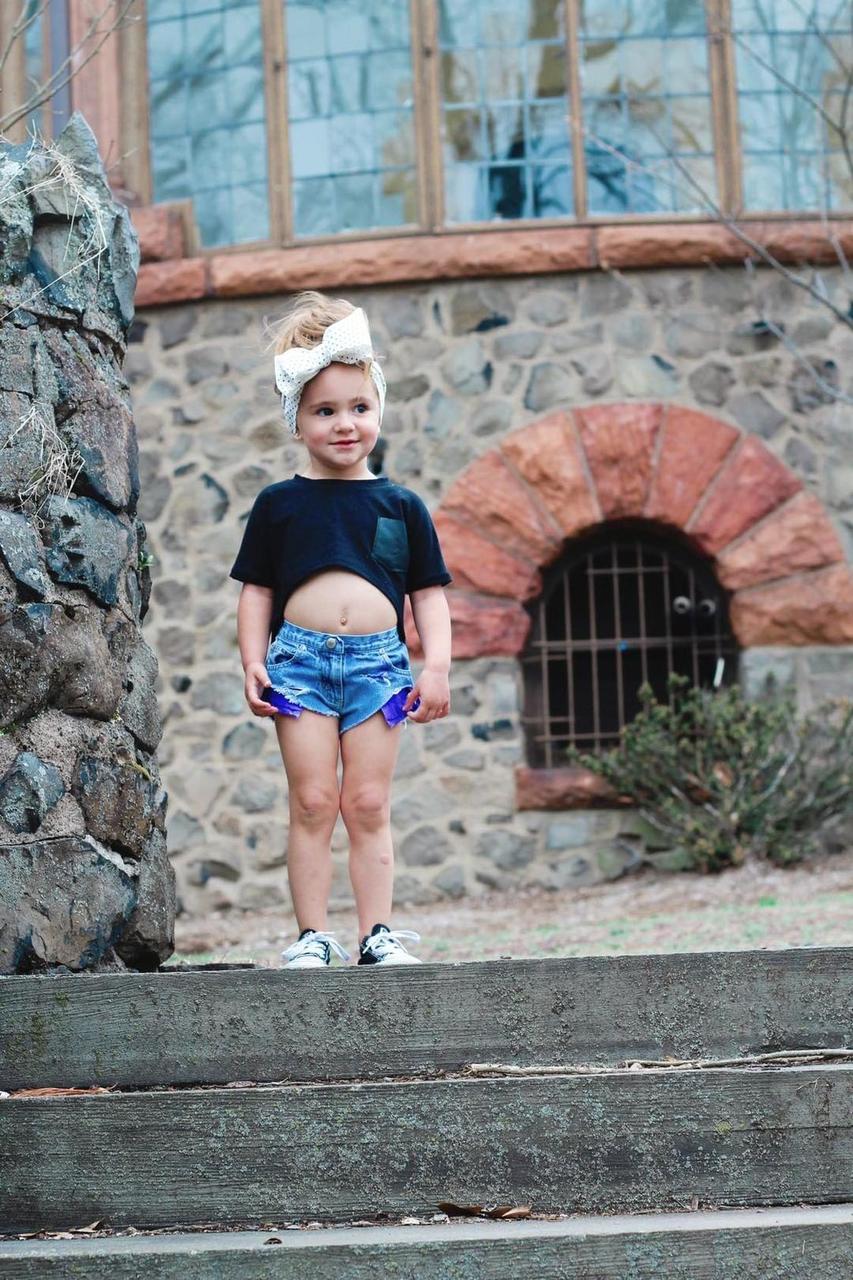 Purple Pocket Girls Distressed jeans Shorties