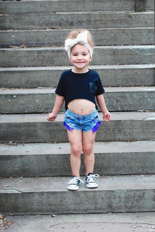 Purple Pocket Girls Distressed jeans Shorties