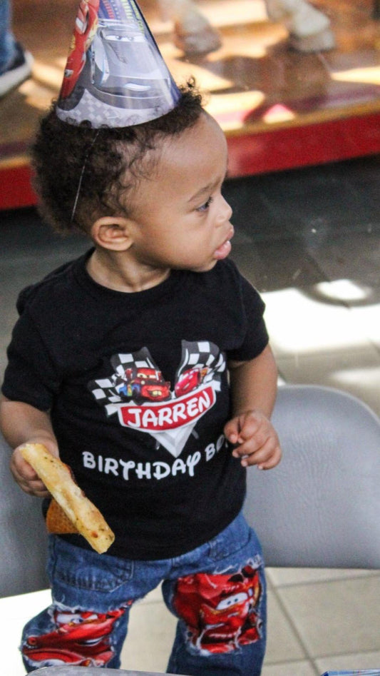 Personalized Birthday Shirt Lighting McQueen Boys Shirt Girls Shirt