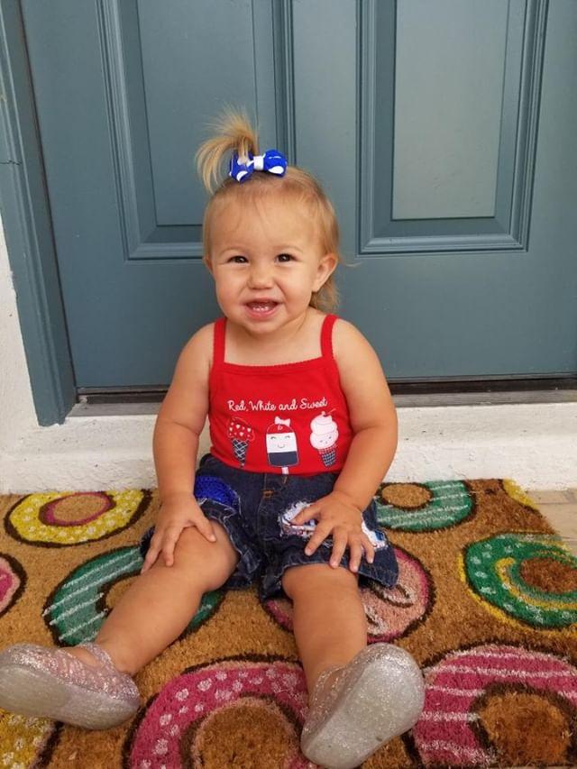 PeekaBoo Donuts 4th of July Girls Distressed Jeans Shorts