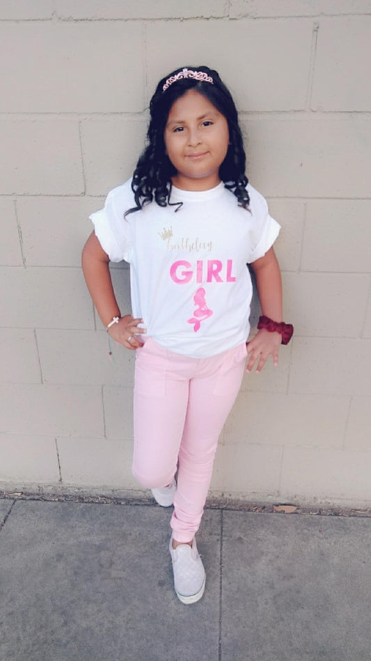 Mermaid Personalized Birthday Girls Shirt