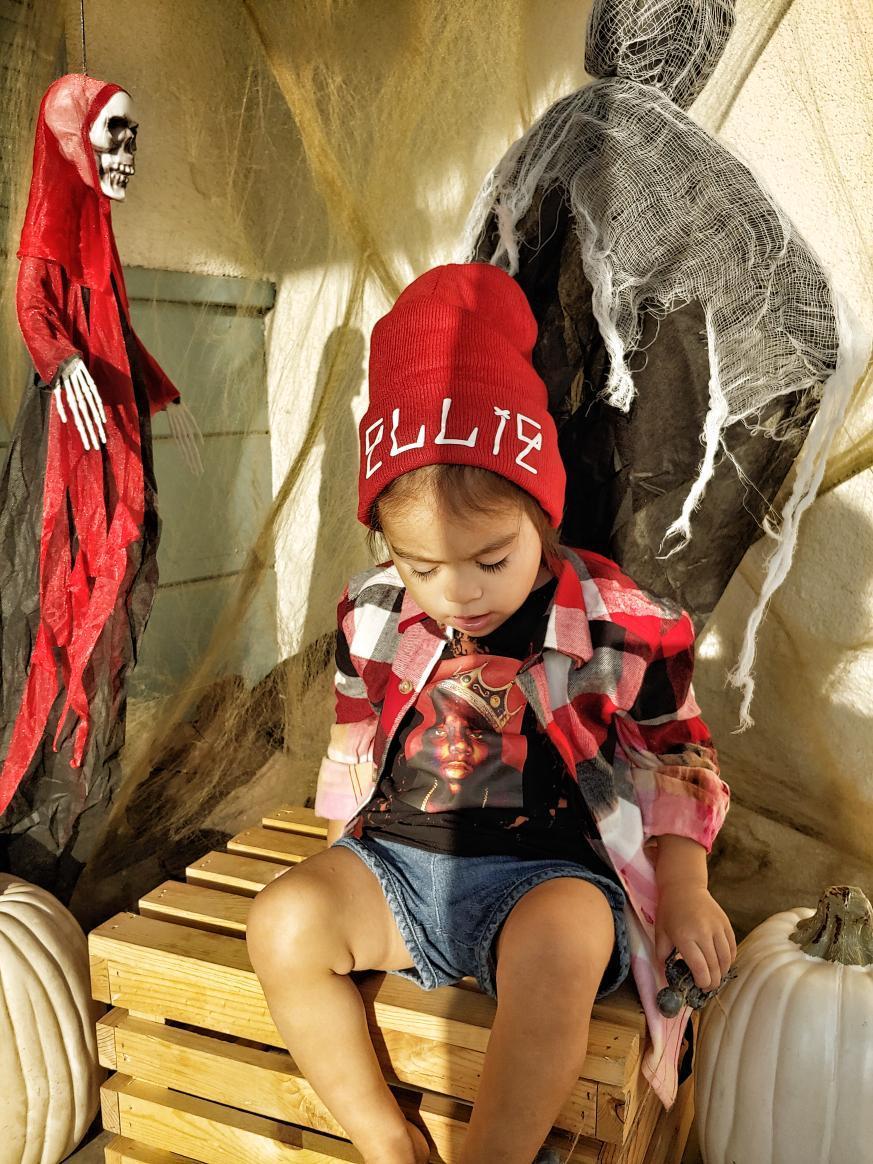Kids Ombre Flannel Personalized Name Red Black Plaid