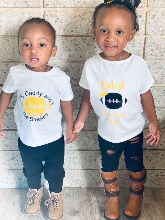 My Daddy and I Love Football Steelers NFL any team boys Shirt girls Shirt Football