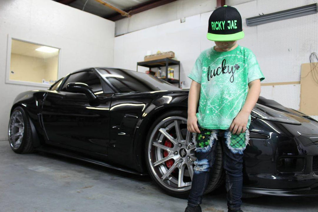 Black & Lime Green Snapback Hat