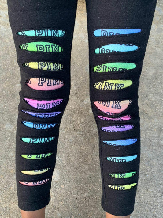 VS Pink Shredded Leggings