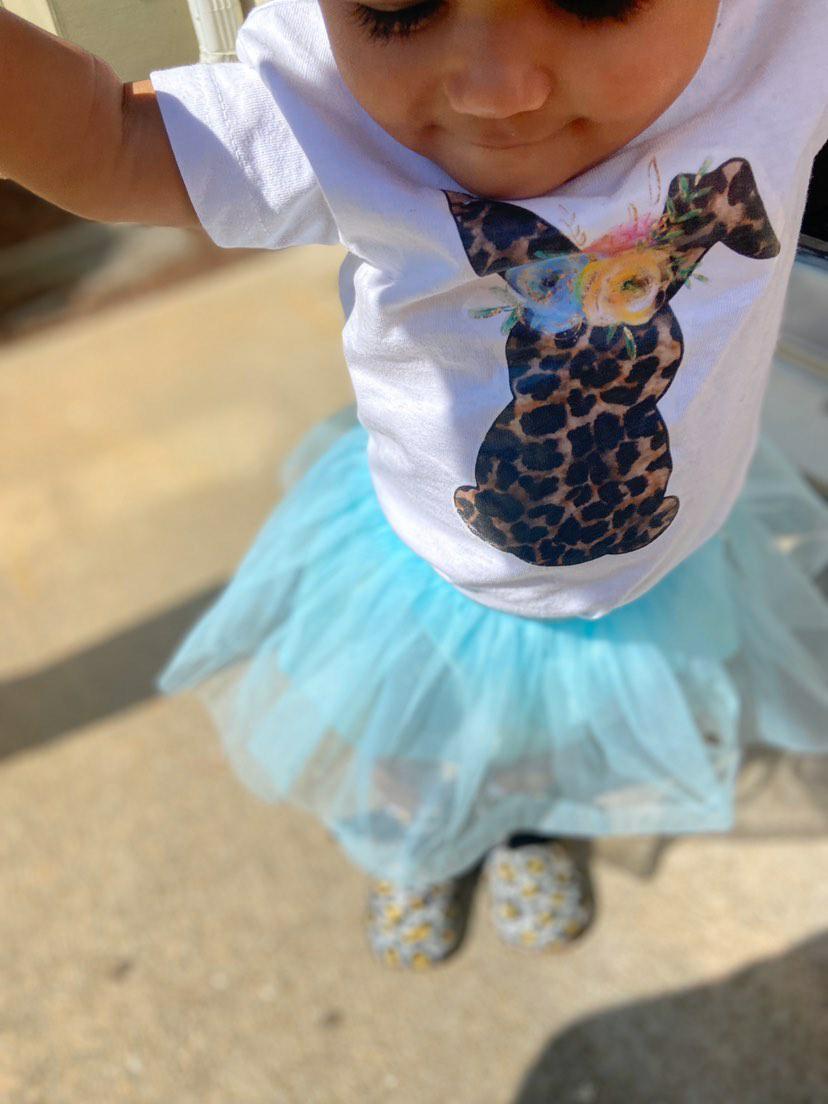 Easter Shirt Leopard Bunny Girls Shirts
