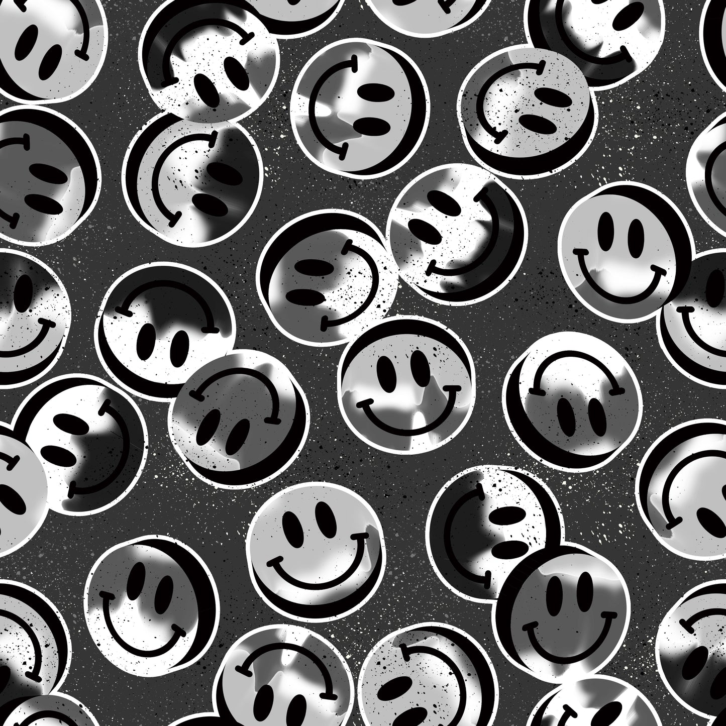 Smiley Face Monochrome Handmade