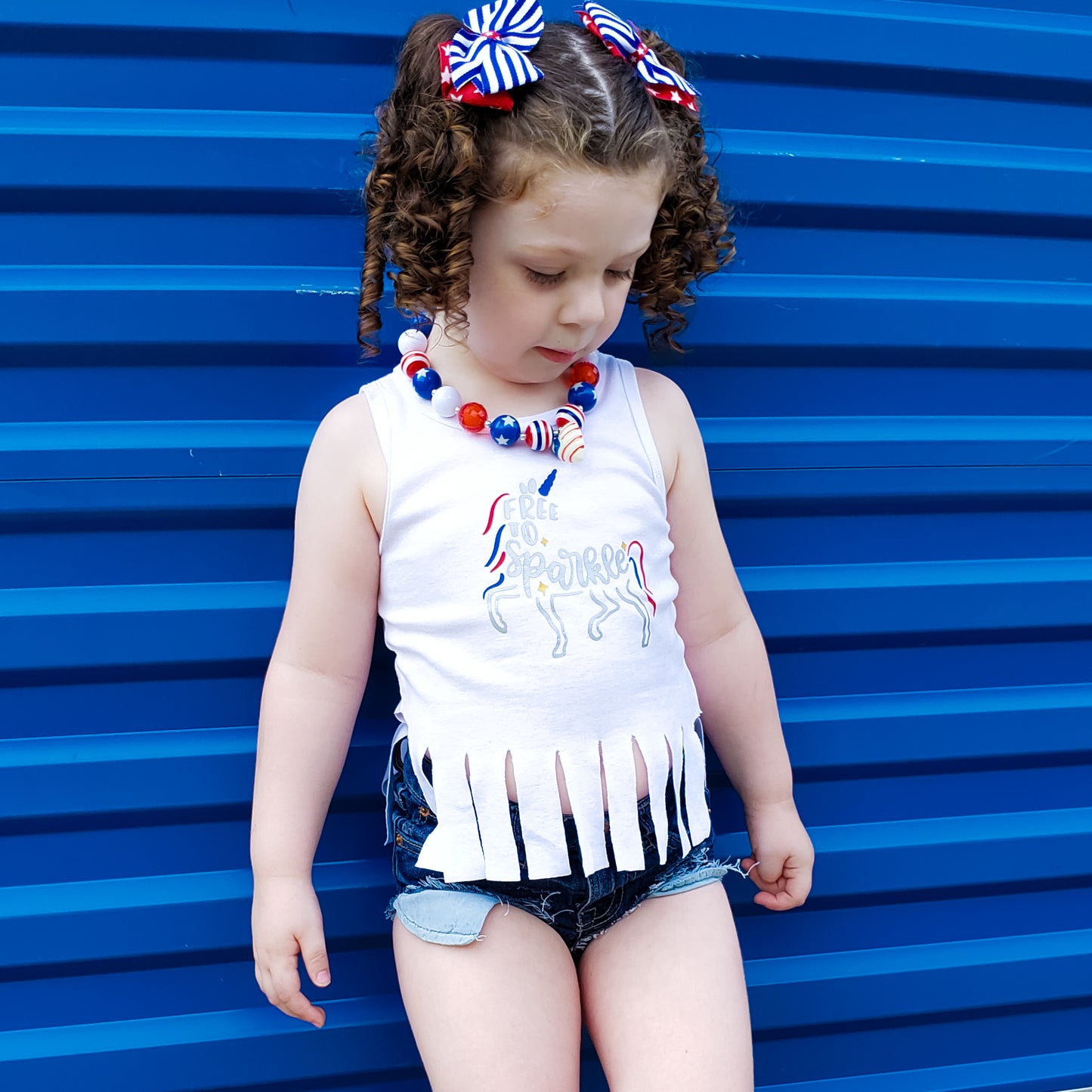 Free To Sparkle 4th Of July Girls Shirt
