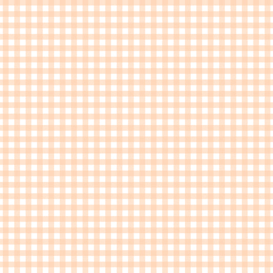 Pastel Light Orange Plaid Handmade