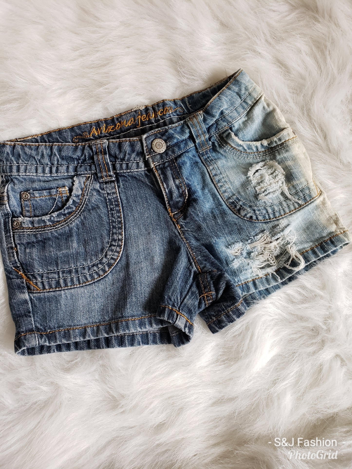 Ombre Girls Distressed Jeans Shorts