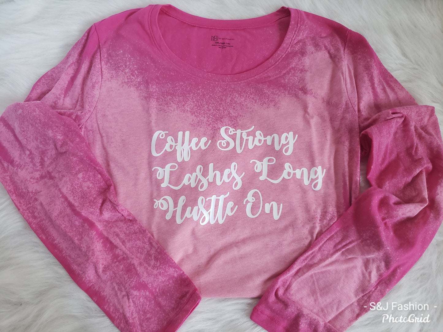 Coffee Strong Lashes Long, Hustle on Ladies Shirt