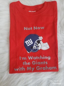 Not Now I'm watching the Giants NFL any team boys Shirt girls Shirt Football