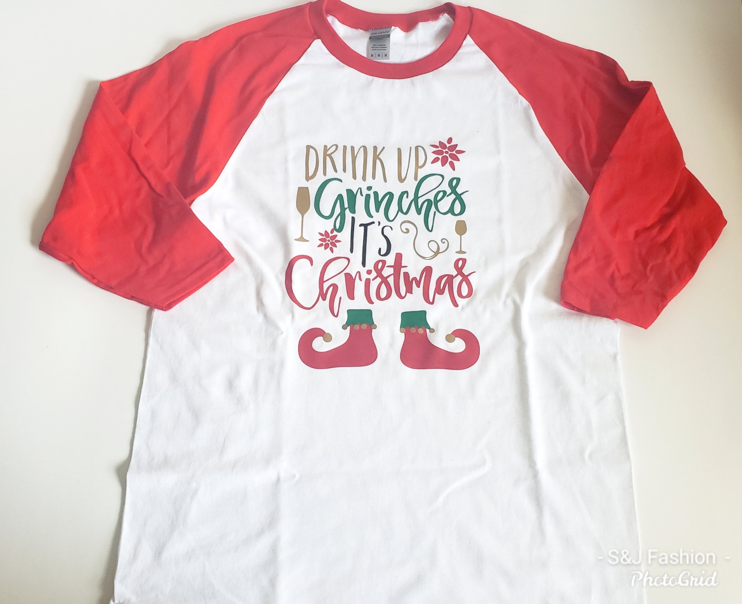 Drink up grinches its Christmas Ladies Shirt Raglen