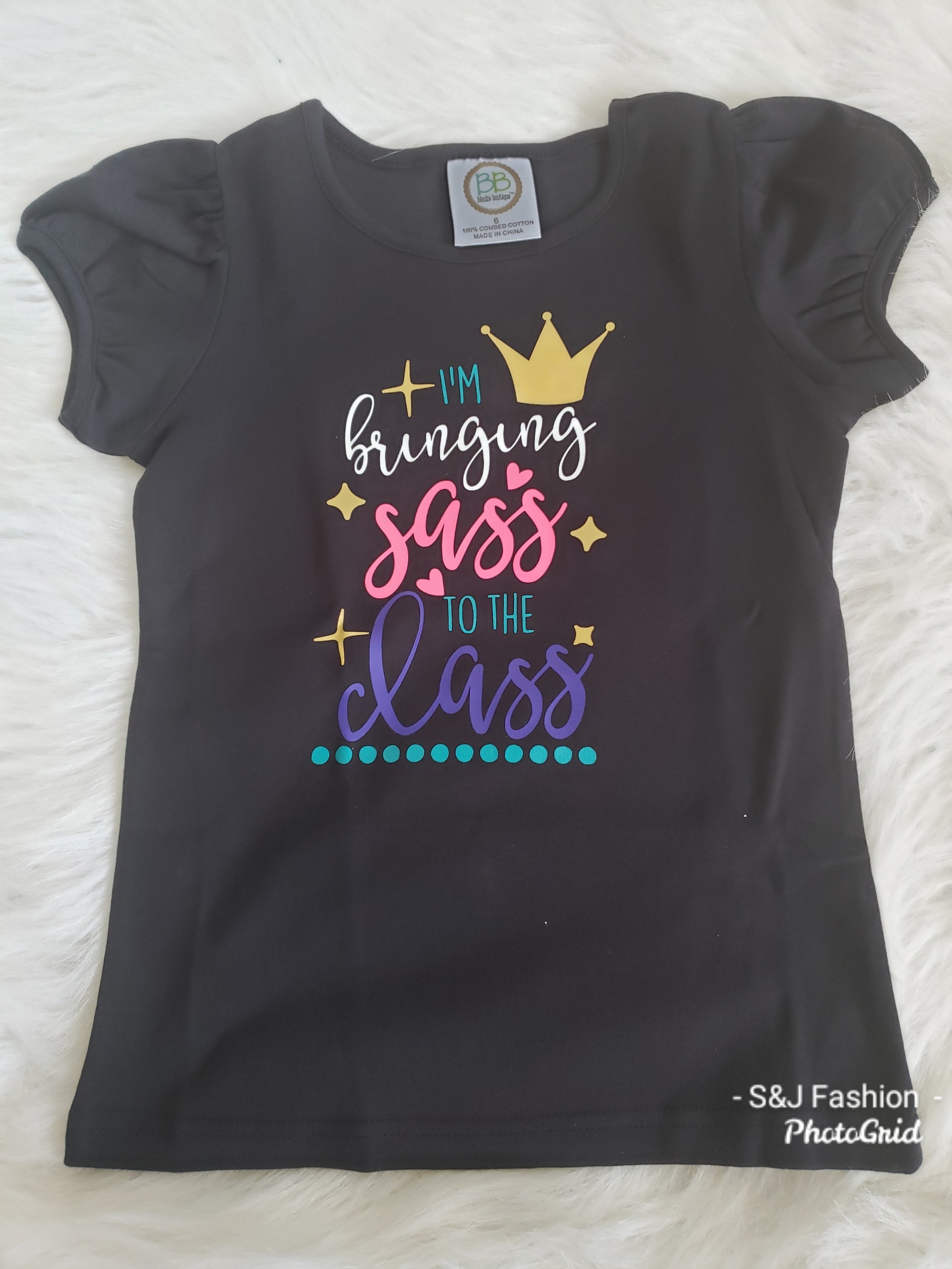 I'm bringing sass to the class Ruffle Shirt Girls Shirt Back to School