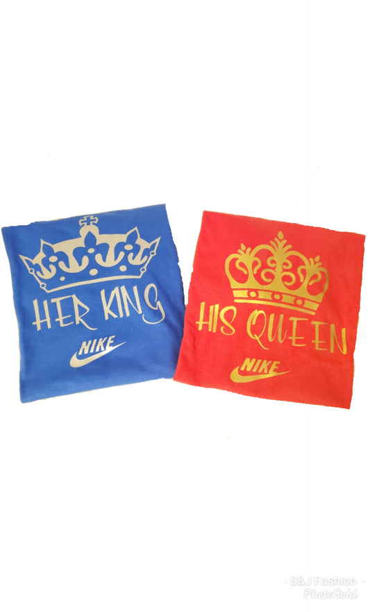 Her King  His Queen Mens shirt Ladies shirt his and hers