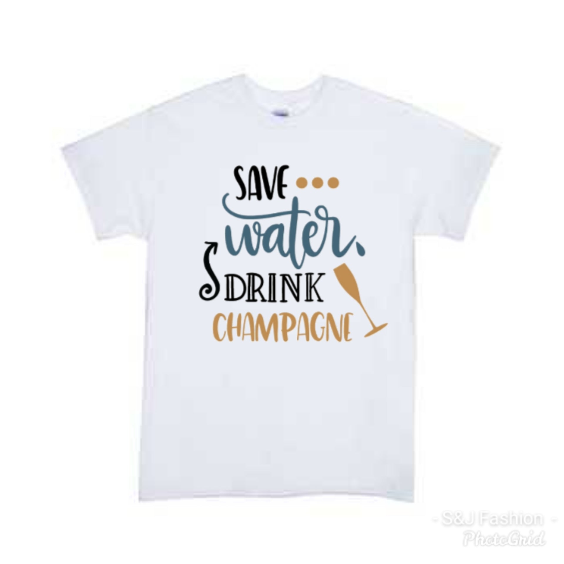 Save Water Drink Champagne New Years Ladies Shirt