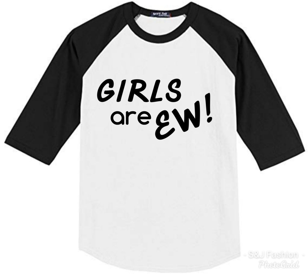 Girls Are Ew! Valentine's Raglan Boys Shirt