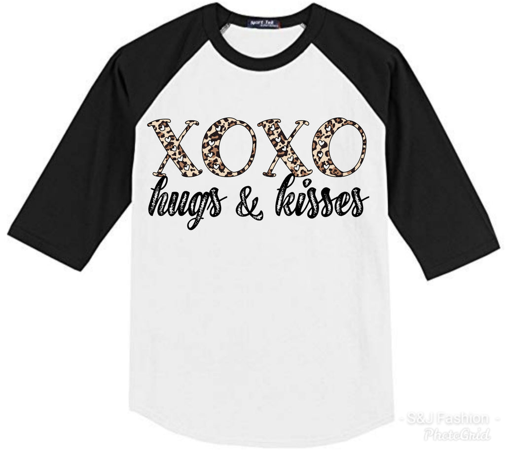 XOXO Valentine's Girls Shirt Raglan Girls Shirt