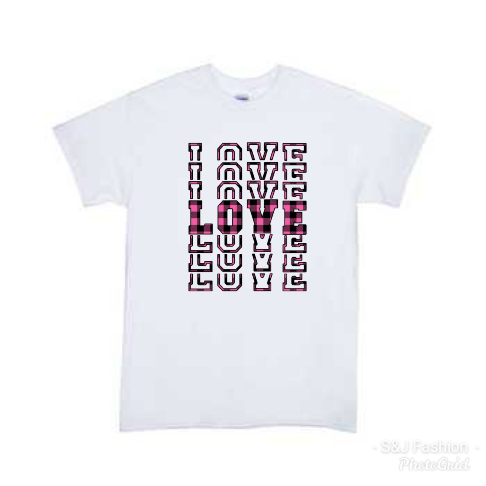 Love Pink Buffalo Plaid Valentine's Girls Shirt