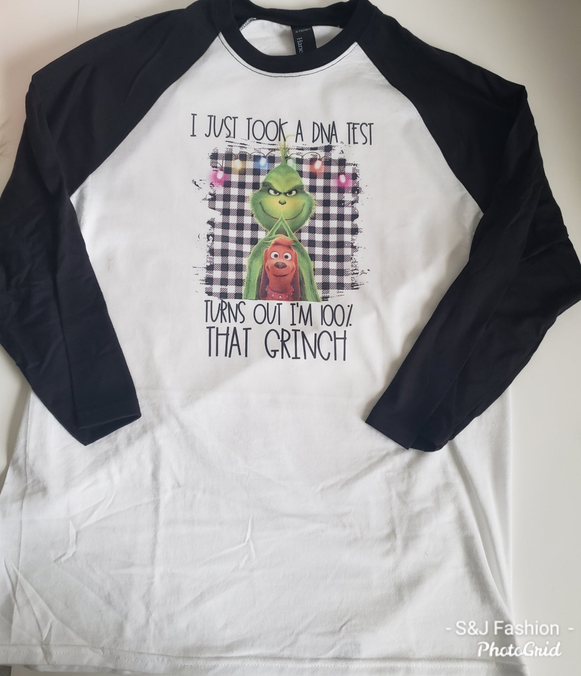 I Just Took A DNA Grinch Christmas Raglan Girls Boys Girls Shirt Boys Shirt