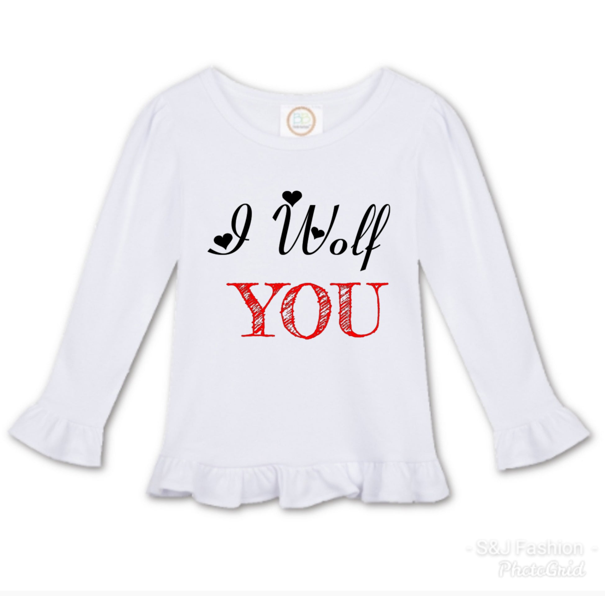 I Wolf You Valentine's Girls Shirt Ladies Shirt