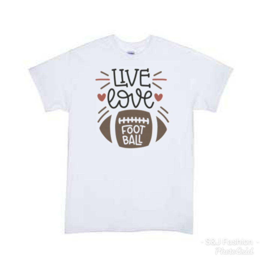 Live Love Football Girls Shirt Boys Shirt Fall