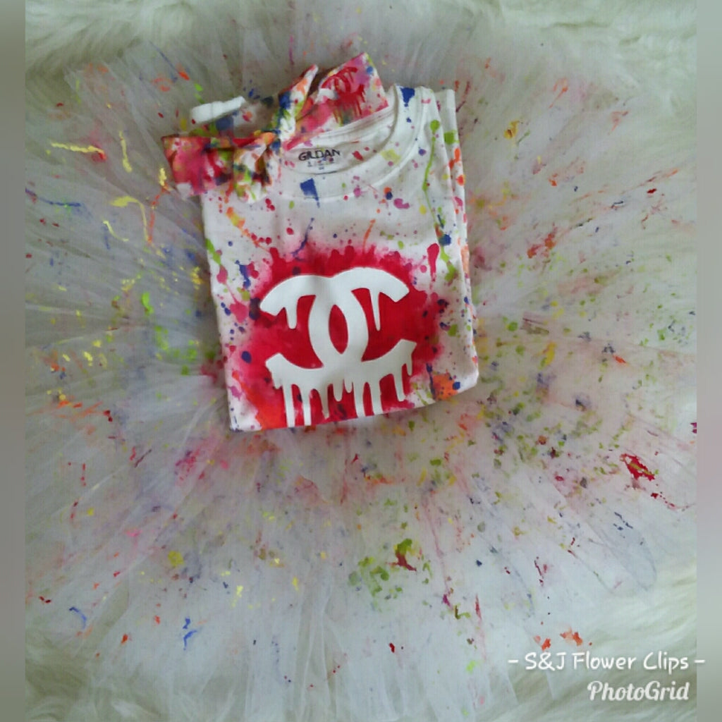 CC Dripping Paint Splatter Birthday Tutu Set Designer