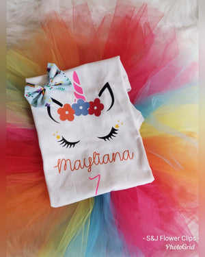 Personalized Unicorn Birthday Tutu Outfit