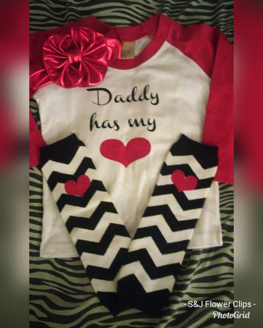 Girls Raglan "Daddy has my heart"