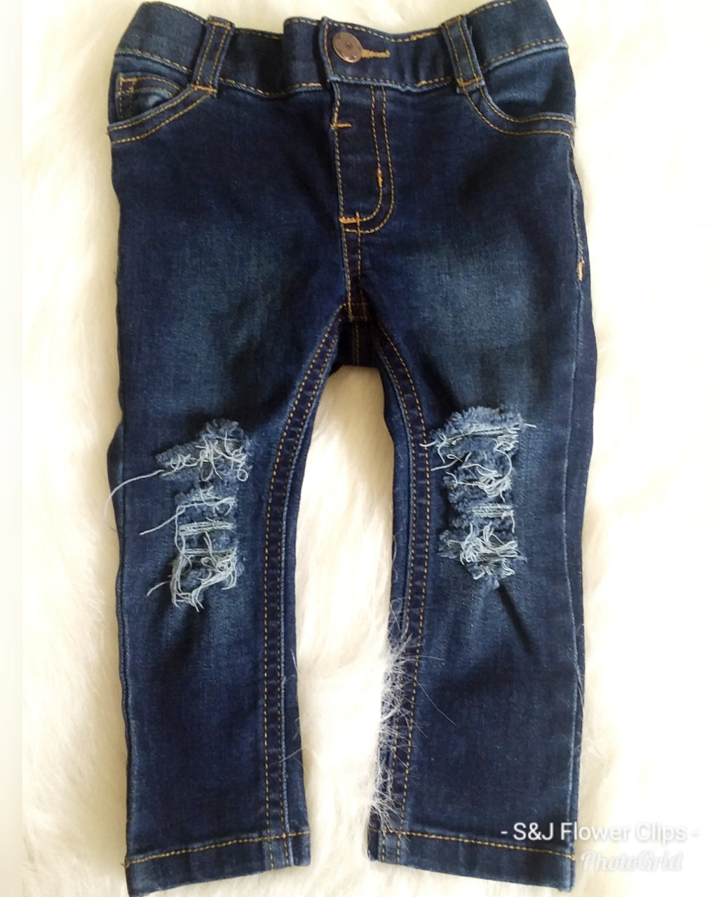 Girls "Torn & Worn" Skinny Distressed Jeans