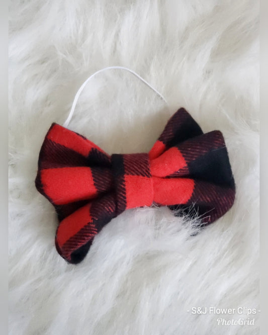 Buffalo Plaid  Christmas Bow Tie