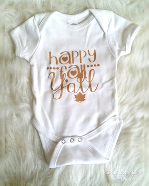 Happy Fall Yall Thanksgiving Girls Shirt Boys Shirt