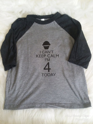 I can't keep clam Birthday Raglan Boys Girls