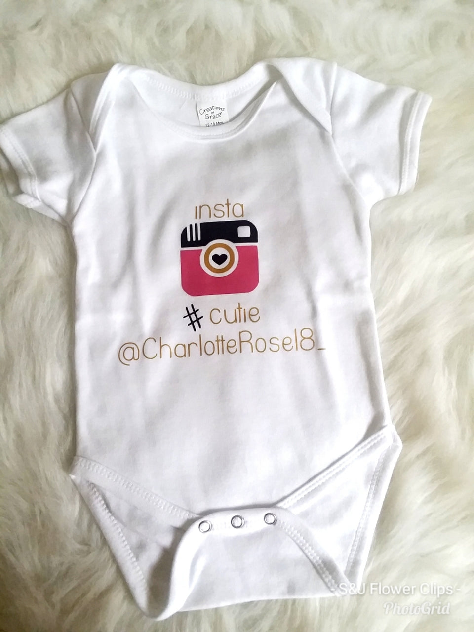 Personalized insta #cutie  Girls Shirt