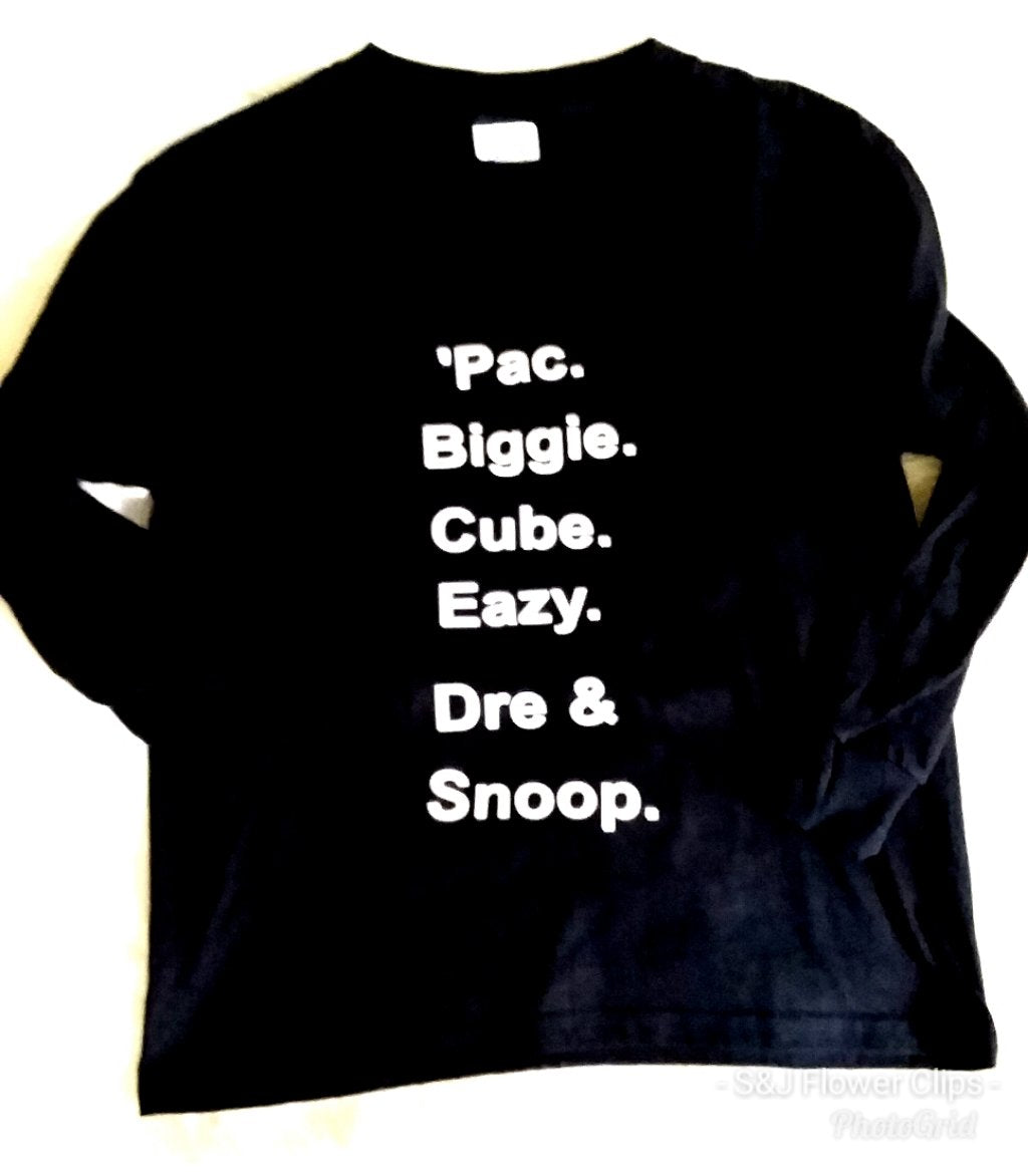 Pac, Biggie, Cube, Eazy, Dre, & Snoop Urban Boys Shirt Girls Shirt