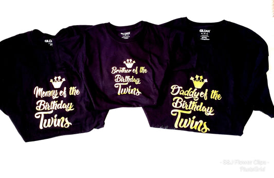 Black & Gold Family Birthday Ladies Shirts Mens Shirts