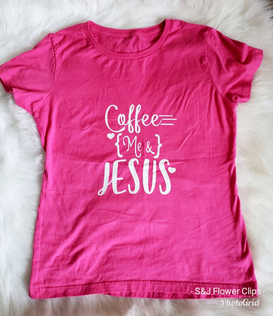 Coffee Me & Jesus Girls Shirt Ladies Shirt