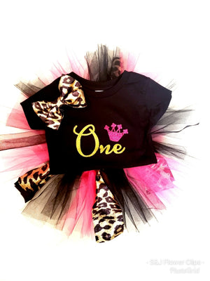 Cheetah Birthday Tutu Outfit ANY AGE