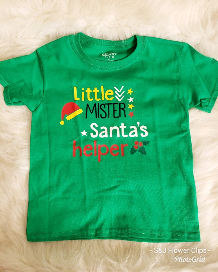 Christmas Boys Shirt Little Mister Santa's Helper