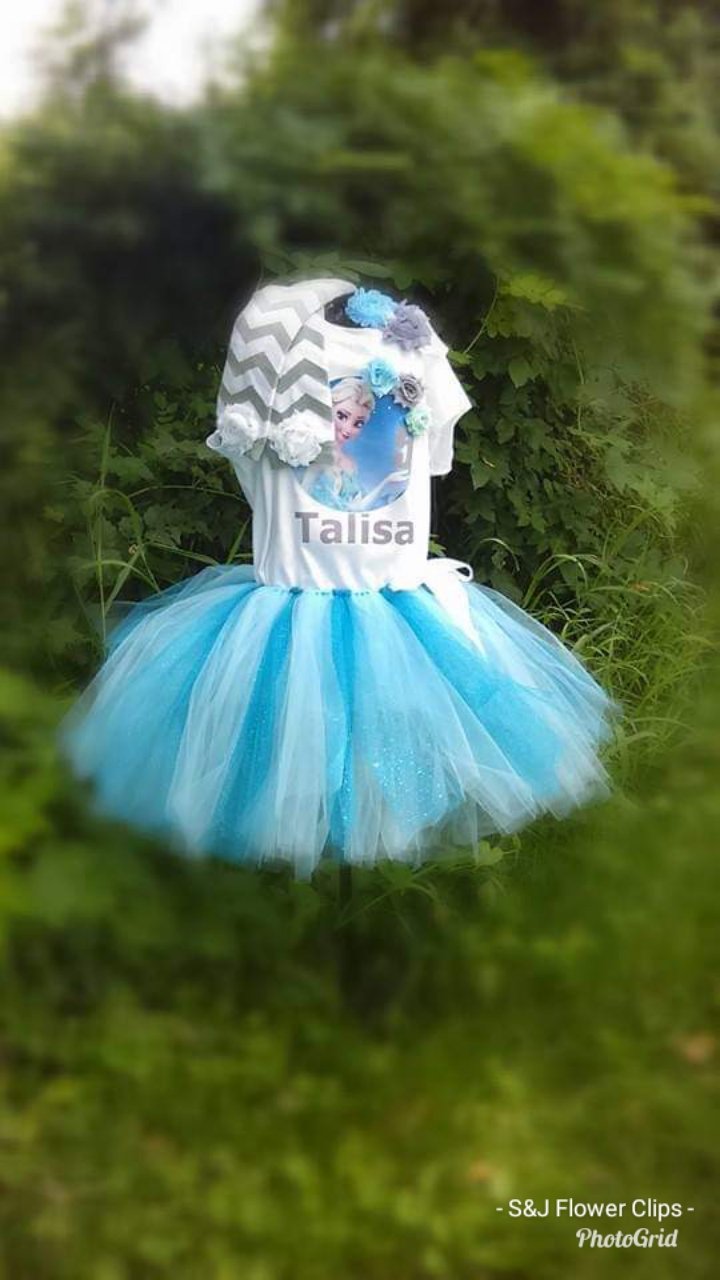 Frozen Elsa Birthday Tutu Outfit  Personalized Disney