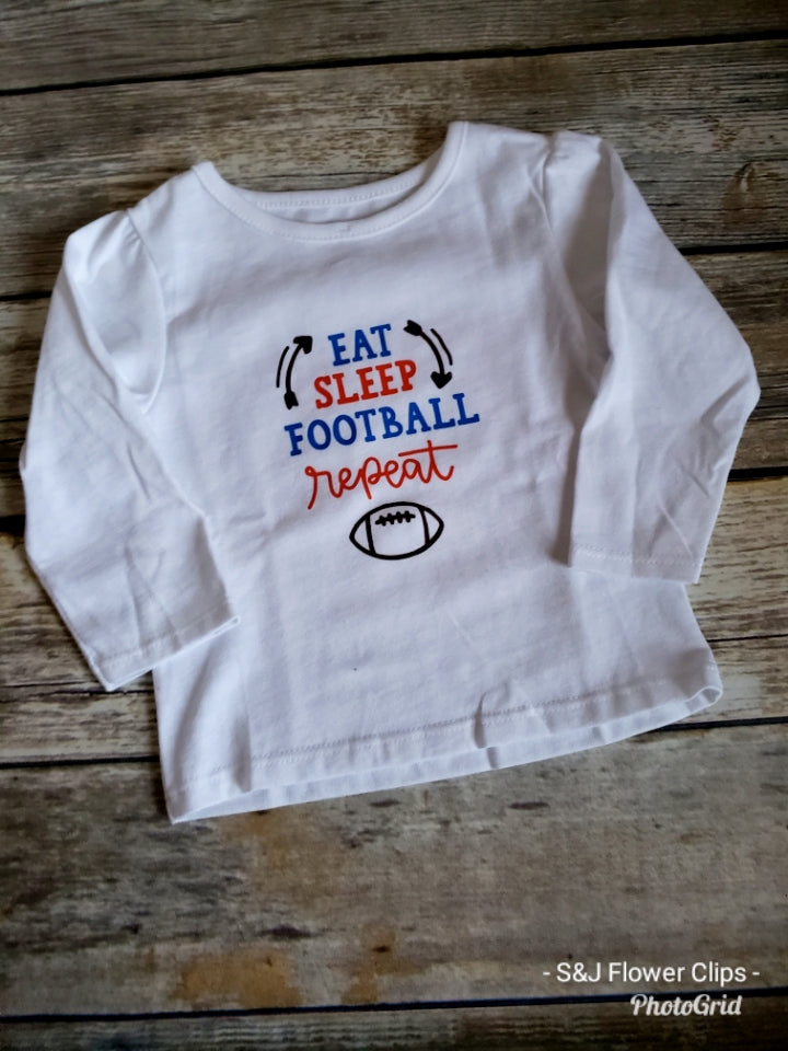 Eat Sleep Football Repeat Boys Shirt Girls Shirt