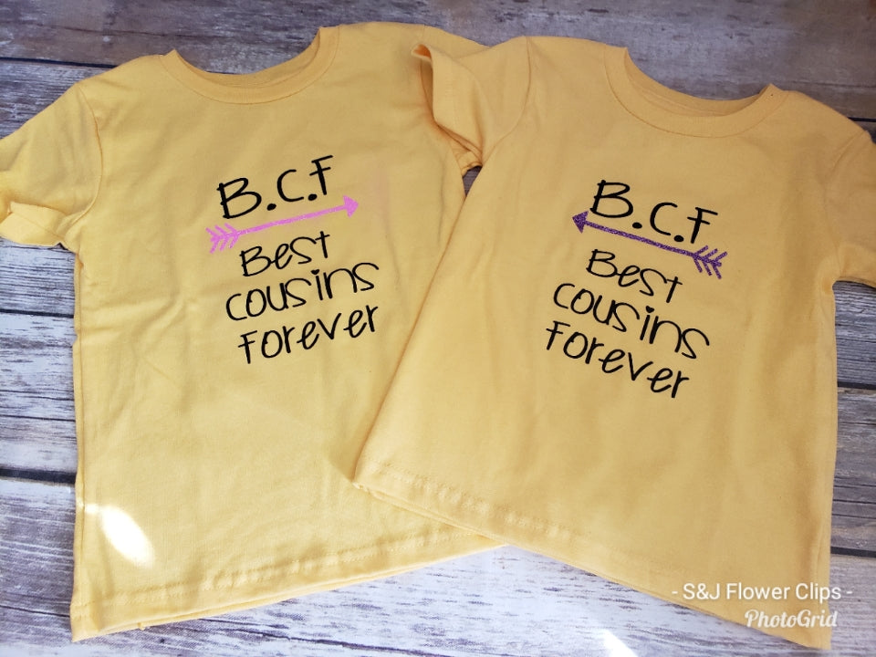 Best Cousin Forever Set of Girls Shirts