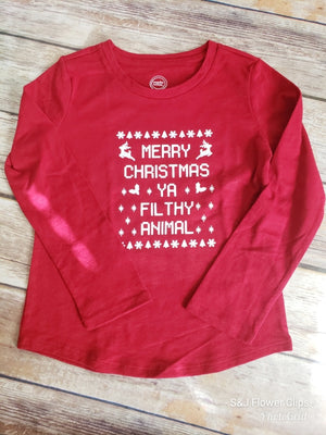 Merry Christmas Ya Filthy Animal Home Alone Christmas Boys Shirt Girls Shirt