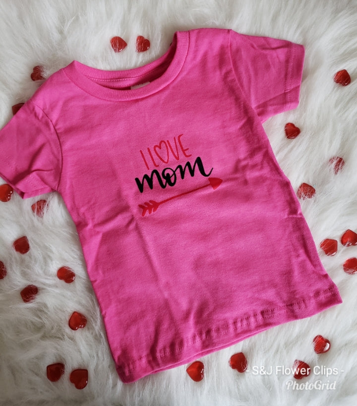 I Love Mom Girls Shirt Boys Shirt Valentines