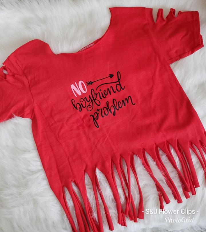 No Boyfriend No Problem Girls Shirt Valentines